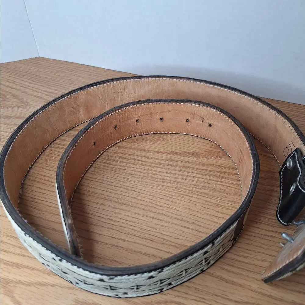 Authentic Handmade Mexican Cinto Piteado Belt Leather Rooster Gallo EUC Size 40